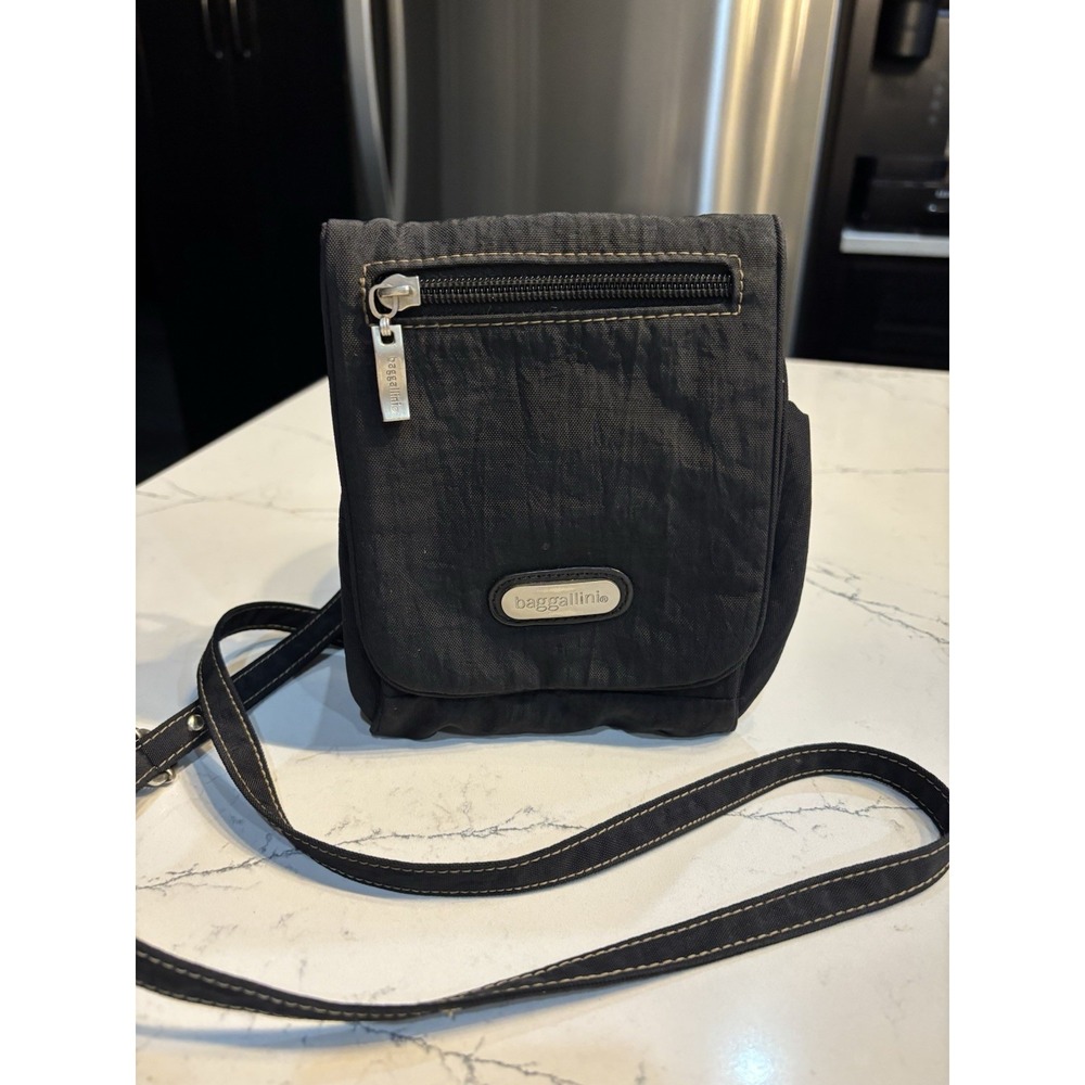 Baggallini Womens Black Crossbody‎ Wallet Multi Pocket